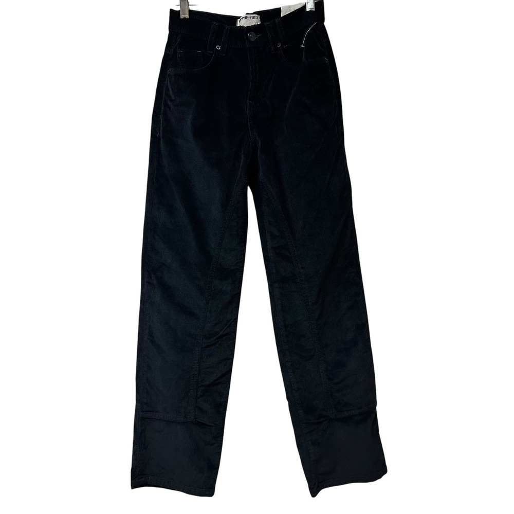 We the Free Jeans Black Risk Taker High Rise Straight Corduroy Jeans Size 24 NEW